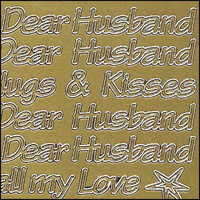 To My Husband, Gold Peel Off Stickers (1 sheet) - Click Image to Close