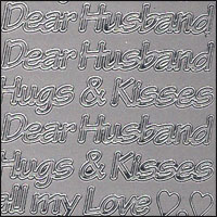 To My Husband, Silver Peel Off Stickers (1 sheet)