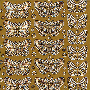 (image for) Various Small Butterflies, Gold Peel Off Stickers (1 sheet)