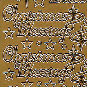 (image for) Christmas Blessings, Gold Peel Off Stickers (1 sheet)