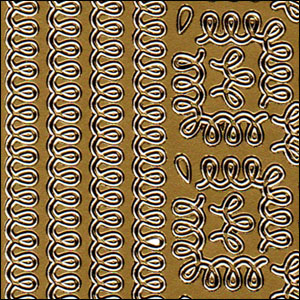 (image for) Loopy Borders & Corners, Gold Peel Off Stickers (1 sheet)
