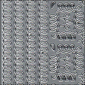 (image for) Loopy Borders & Corners, Silver Peel Off Stickers (1 sheet)