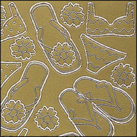 (image for) Flip Flops & Beachwear, Gold Peel Off Stickers (1 sheet)