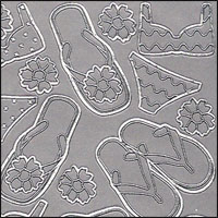 (image for) Flip Flops & Beachwear, Silver Peel Off Stickers (1 sheet)