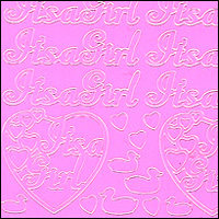 (image for) It's A Girl, Pink Peel Off Stickers (1 sheet)