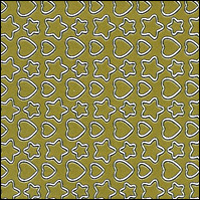 (image for) Mini Hearts & Stars, Gold Peel Off Stickers (1 sheet)