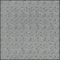 (image for) Mini Hearts & Stars, Silver Peel Off Stickers (1 sheet)