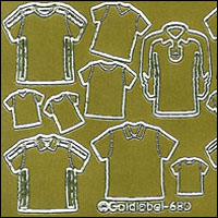 (image for) Sports T-Shirts, Gold Peel Off Stickers (1 sheet)