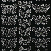 (image for) Small Butterflies, Black Peel Off Stickers (1 sheet)