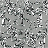 (image for) Stork & Bundle, Silver Peel Off Stickers (1 sheet)