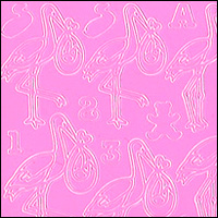 (image for) Stork & Bundle, Pink Peel Off Stickers (1 sheet)