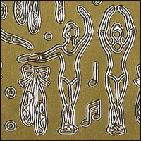 (image for) Ballet Dancers, Gold Peel Off Stickers (1 sheet)