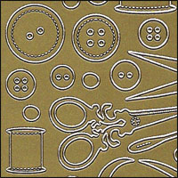 Craft, Stitch & Sew, Gold Peel Off Stickers (1 sheet)