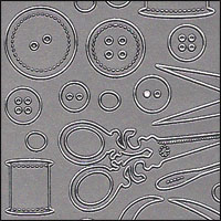(image for) Craft, Stitch & Sew, Silver Peel Off Stickers (1 sheet)