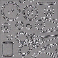 Craft, Stitch & Sew, Silver Peel Off Stickers (1 sheet)