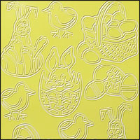 Easter Images/Shapes, Yellow Peel Off Stickers (1 sheet)