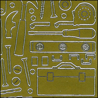 (image for) Handyman DIY Tools, Gold Peel Off Stickers (1 sheet)