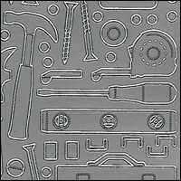 (image for) Handyman DIY Tools, Silver Peel Off Stickers (1 sheet)