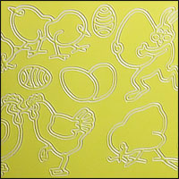 Easter Shapes/Images, Yellow Peel Off Stickers (1 sheet)