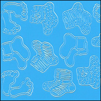 Socks & Feet, Blue Peel Off Stickers (1 sheet)
