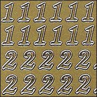 Numbers, Gold Peel Off Stickers (1 sheet)