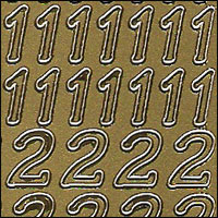 Numbers, Gold Peel Off Stickers (1 sheet)