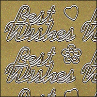 Best Wishes, Gold Peel Off Stickers (1 sheet)