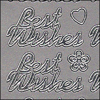 Best Wishes, Silver Peel Off Stickers (1 sheet)