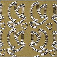 Wedding Doves, Gold Peel Off Stickers (1 sheet)