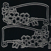 Floral Scrolls, Black Peel Off Stickers (1 sheet)