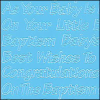 Baby Boy/Girl Baptism, Blue Peel Off Stickers (1 sheet)