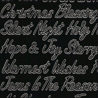 Religious Christmas Words, Black Peel Off Stickers (1 sheet)