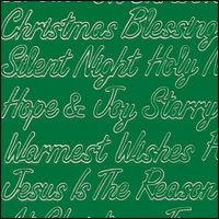 (image for) Religious Christmas Words, Green Peel Off Stickers (1 sheet)