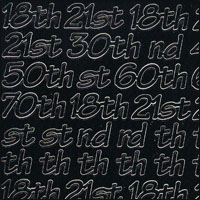 Special Numbers, Black Peel Off Stickers (1 sheet)