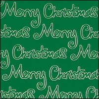Merry Christmas Words, Green Peel Off Stickers (1 sheet)