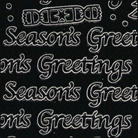 Season's Greetings Words, Black Peel Off Stickers (1 sheet)