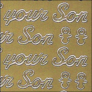 Birth Of Your Son, Gold Peel Off Stickers (1 sheet)