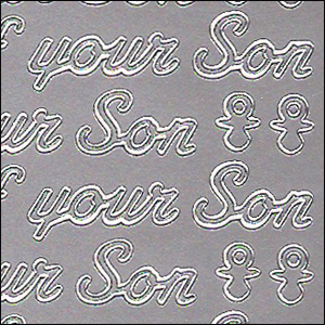 Birth Of Your Son, Silver Peel Off Stickers (1 sheet)