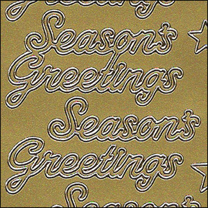 Seasons Greetings Words, Gold Peel Off Stickers (1 sheet)