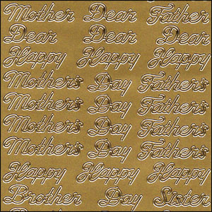 (image for) Mother/Father & Brother/Sister, Gold Peel Off Stickers (1 sheet)