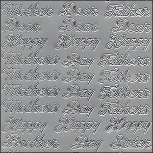 (image for) Mother/Father & Brother/Sister, Silver Peel Off Stickers (1 sheet)
