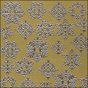 (image for) Christmas Snowflakes, Gold Peel Off Stickers (1 sheet)