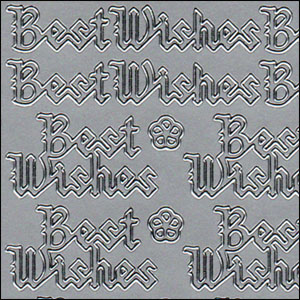 (image for) Best Wishes, Silver Peel Off Stickers (1 sheet)
