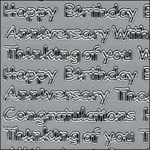 Mixed Greetings, Silver Peel Off Stickers (1 sheet)