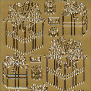 Presents/Gifts, Gold Peel Off Stickers (1 sheet)