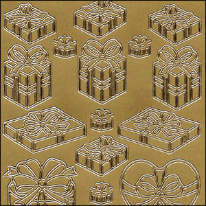 Small Presents/Gifts, Gold Peel Off Stickers (1 sheet)