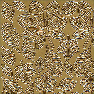 Leaves, Gold Peel Off Stickers (1 sheet)