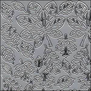 Leaves, Silver Peel Off Stickers (1 sheet)