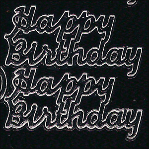 Happy Birthday, Black Peel Off Stickers (1 sheet)