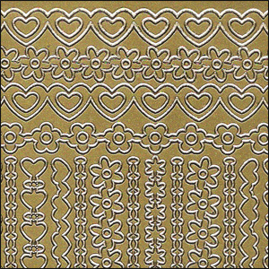 Mixed Borders, Gold Peel Off Stickers (1 sheet)